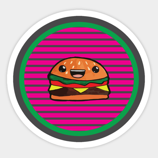 Cartoon Burger Summer Fun Sticker by spiralrewind